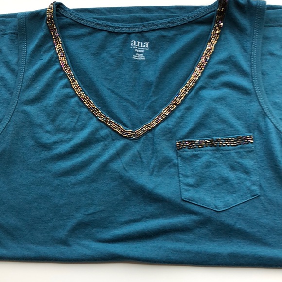 NWOT A.N. A. Tank w/ Neck and Pocket Embellishment - Picture 1 of 5